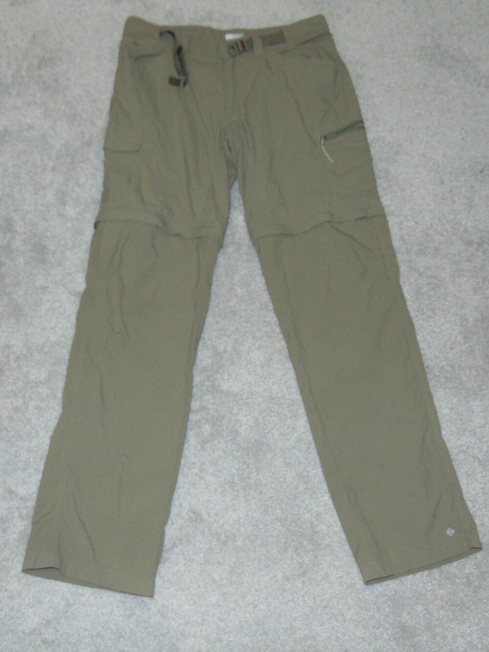 Columbia Silver Ridge II Convertible Men Pant 32X34 Green Omni-Wick